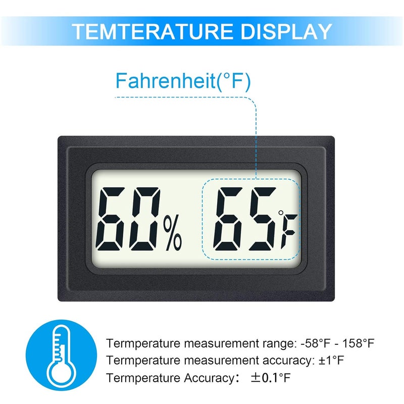 DWEPTU Mini Digital Thermometer 2-Pack Hygrometer Indoor Humidity Monitor Temperature Humidity Gauge Meter with Fahrenheit (℉) for Humidors, Greenhouse, Garden, Cellar, Closet Etc by - Image 5